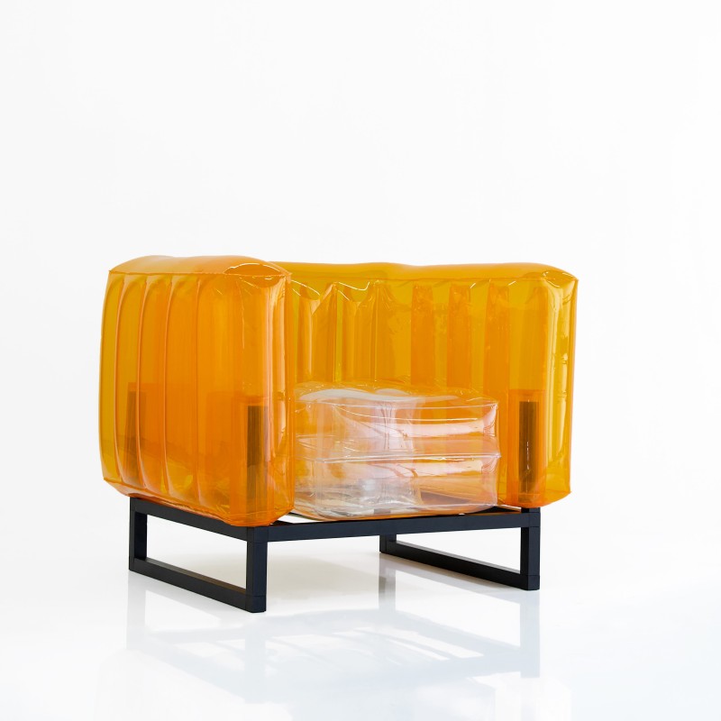 Fauteuil Yomi bicolore - Transparent - Orange