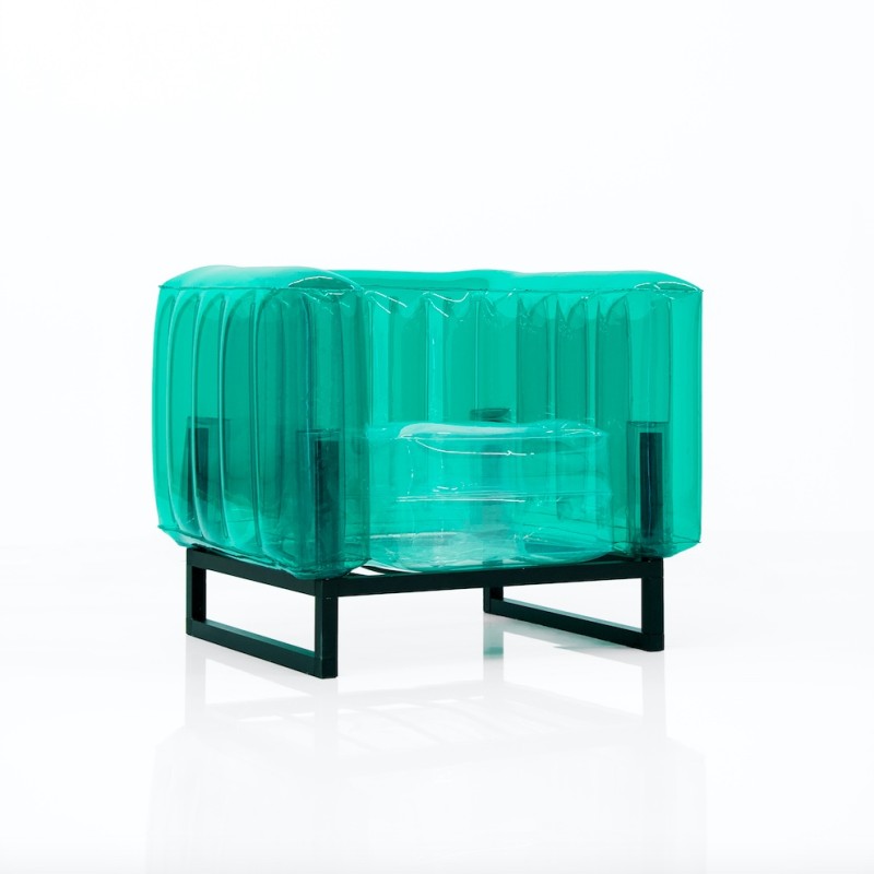 Fauteuil Yomi bicolore - Transparent - Vert